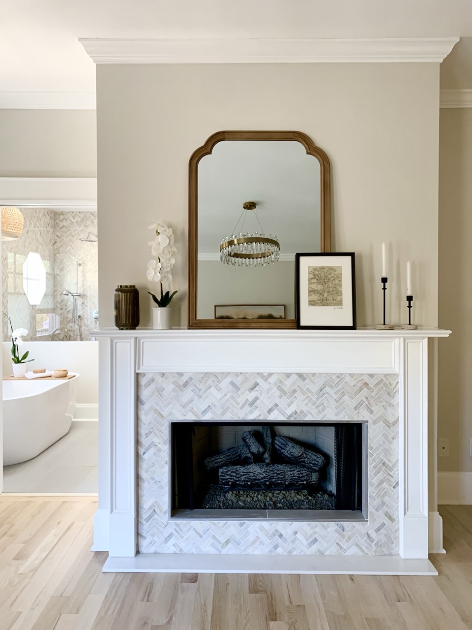 Fireplace master bedroom Large